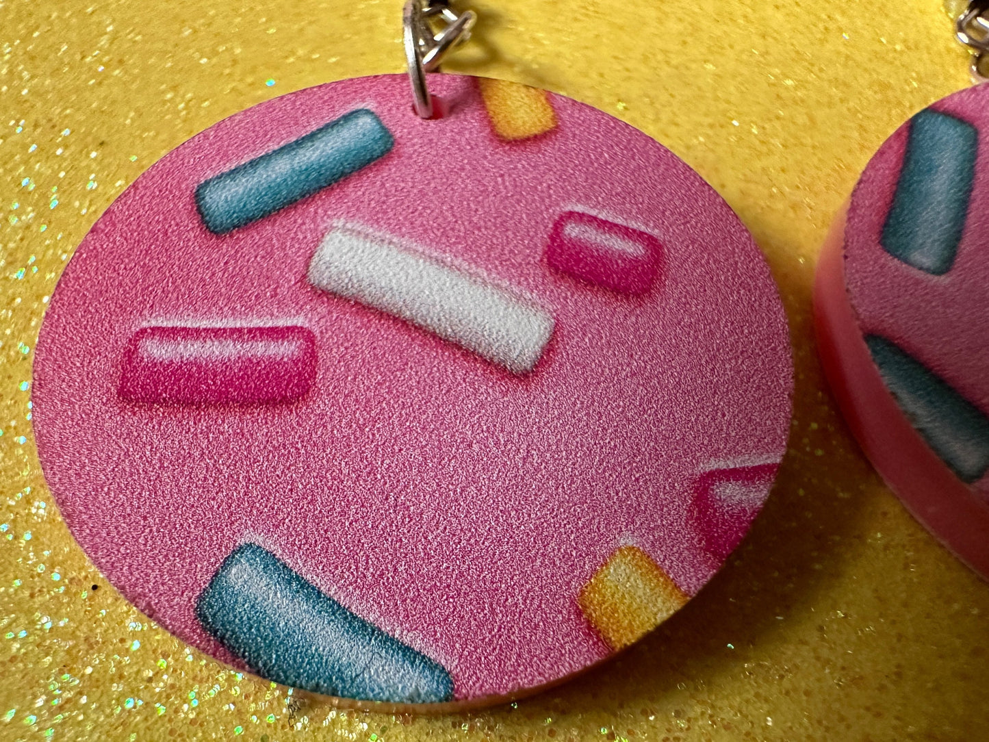 Sprinkles Earrings: Laser Cut Acrylic Sprinkles, Donut Donuts, Dessert, Cake, Ice Cream, Bakery, Food, Pink, Best Gifts for Her/Him/Them