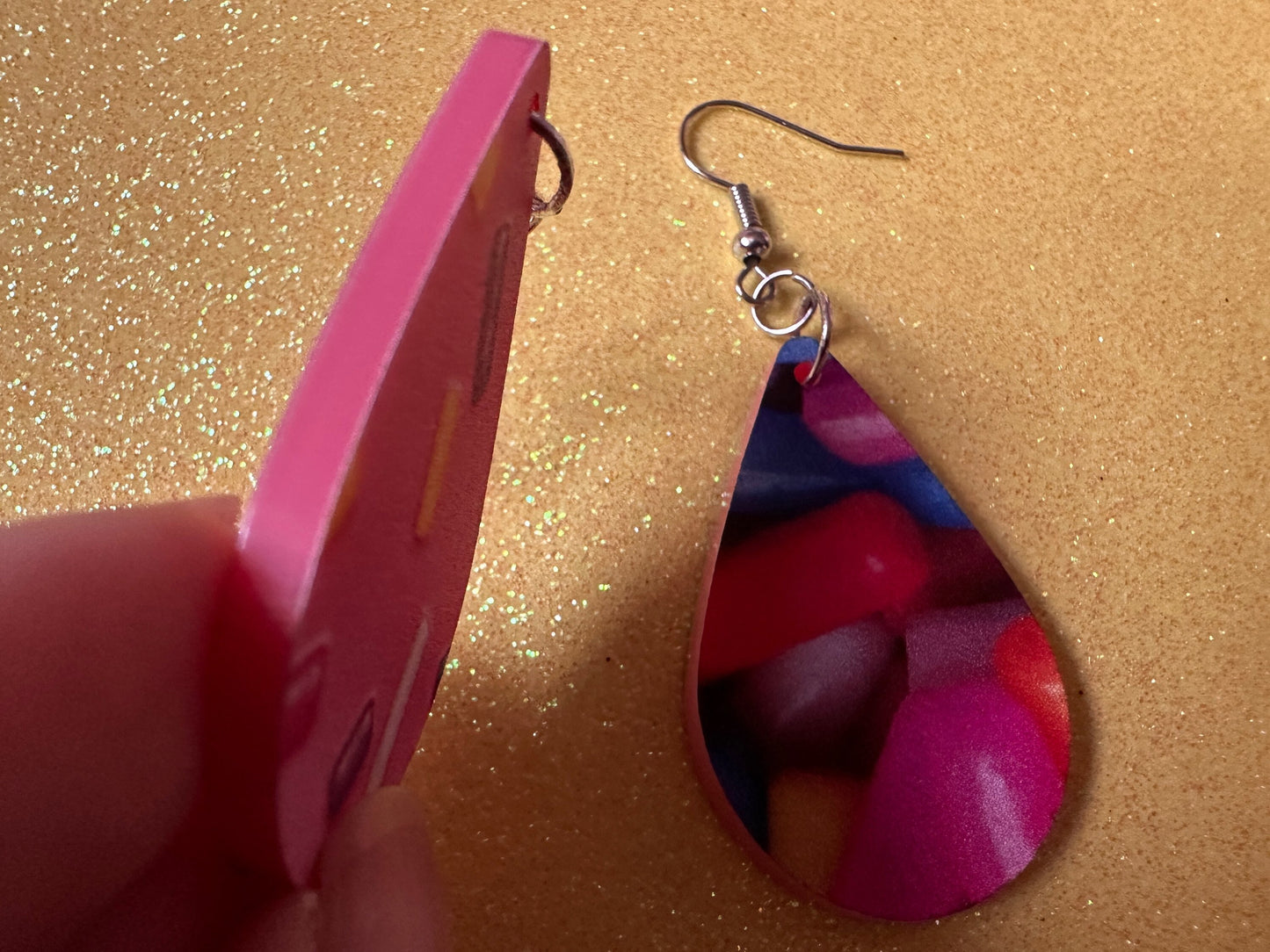 Sprinkles Earrings: Laser Cut Acrylic Sprinkles, Donut Donuts, Dessert, Cake, Ice Cream, Bakery, Food, Pink, Best Gifts for Her/Him/Them