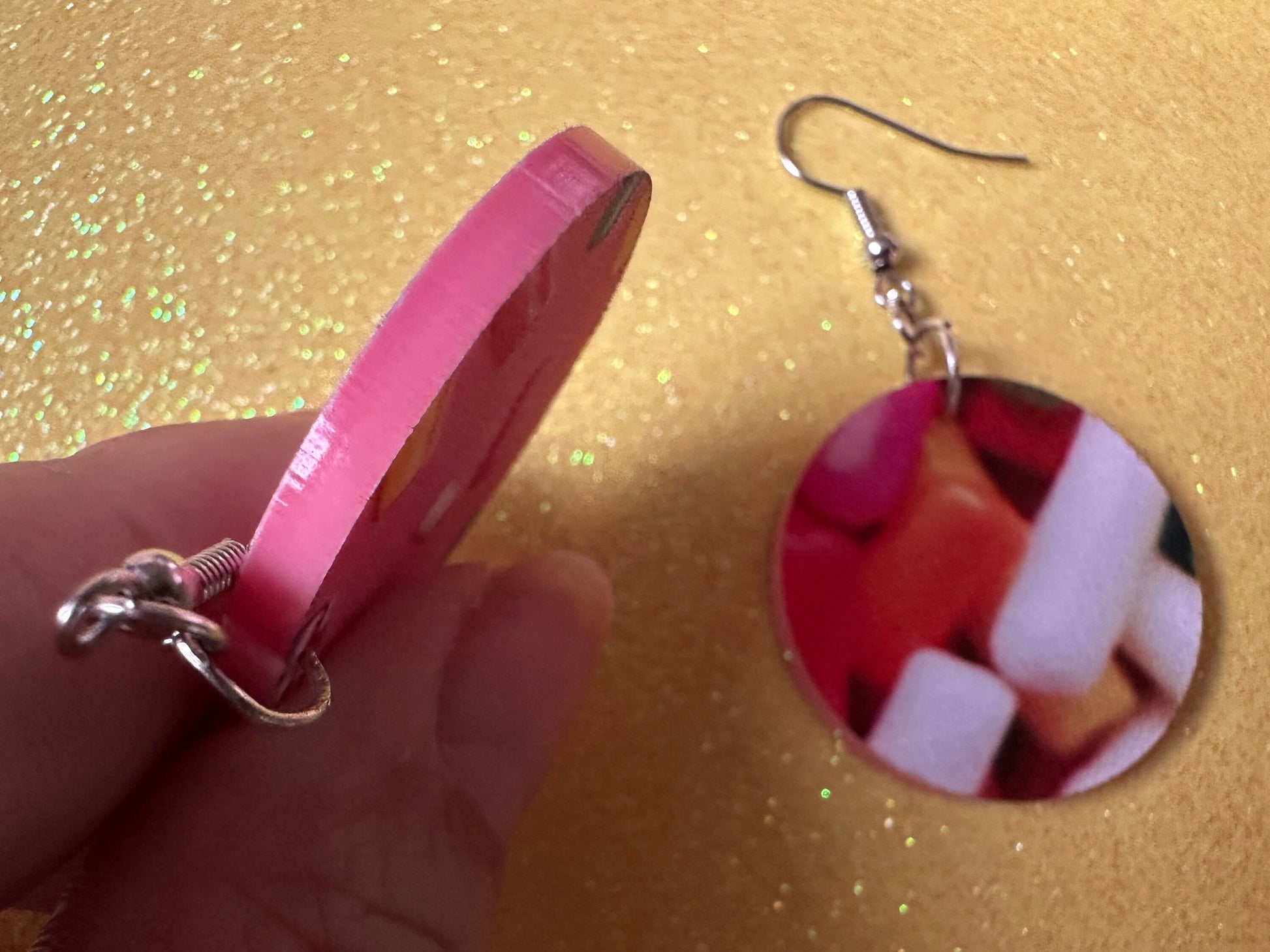 Sprinkles Earrings: Laser Cut Acrylic Sprinkles, Donut Donuts, Dessert, Cake, Ice Cream, Bakery, Food, Pink, Best Gifts for Her/Him/Them