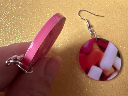 Sprinkles Earrings: Laser Cut Acrylic Sprinkles, Donut Donuts, Dessert, Cake, Ice Cream, Bakery, Food, Pink, Best Gifts for Her/Him/Them