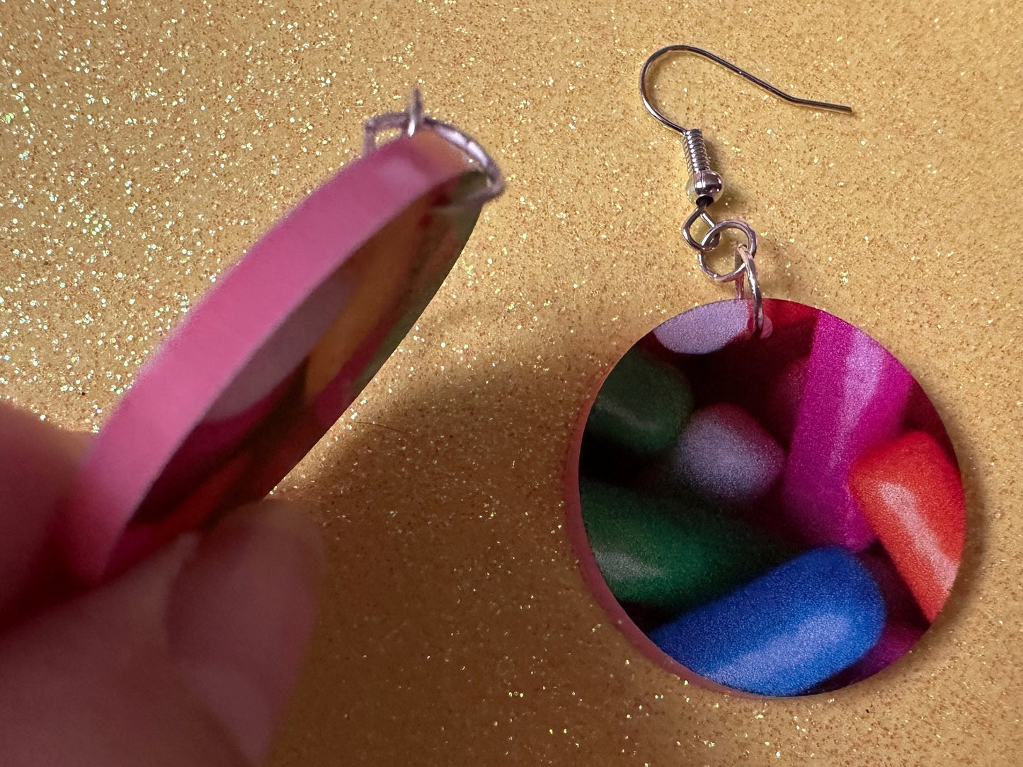 Sprinkles Earrings: Laser Cut Acrylic Sprinkles, Donut Donuts, Dessert, Cake, Ice Cream, Bakery, Food, Pink, Best Gifts for Her/Him/Them