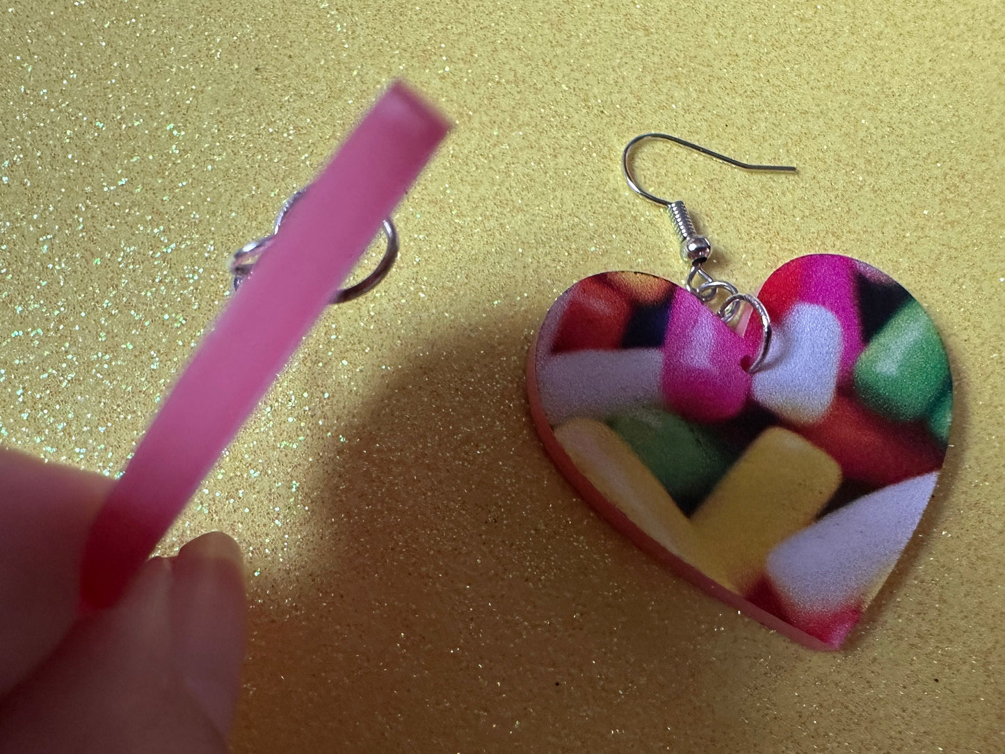 Sprinkles Earrings: Laser Cut Acrylic Sprinkles, Donut Donuts, Dessert, Cake, Ice Cream, Bakery, Food, Pink, Best Gifts for Her/Him/Them
