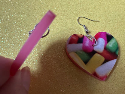 Sprinkles Earrings: Laser Cut Acrylic Sprinkles, Donut Donuts, Dessert, Cake, Ice Cream, Bakery, Food, Pink, Best Gifts for Her/Him/Them