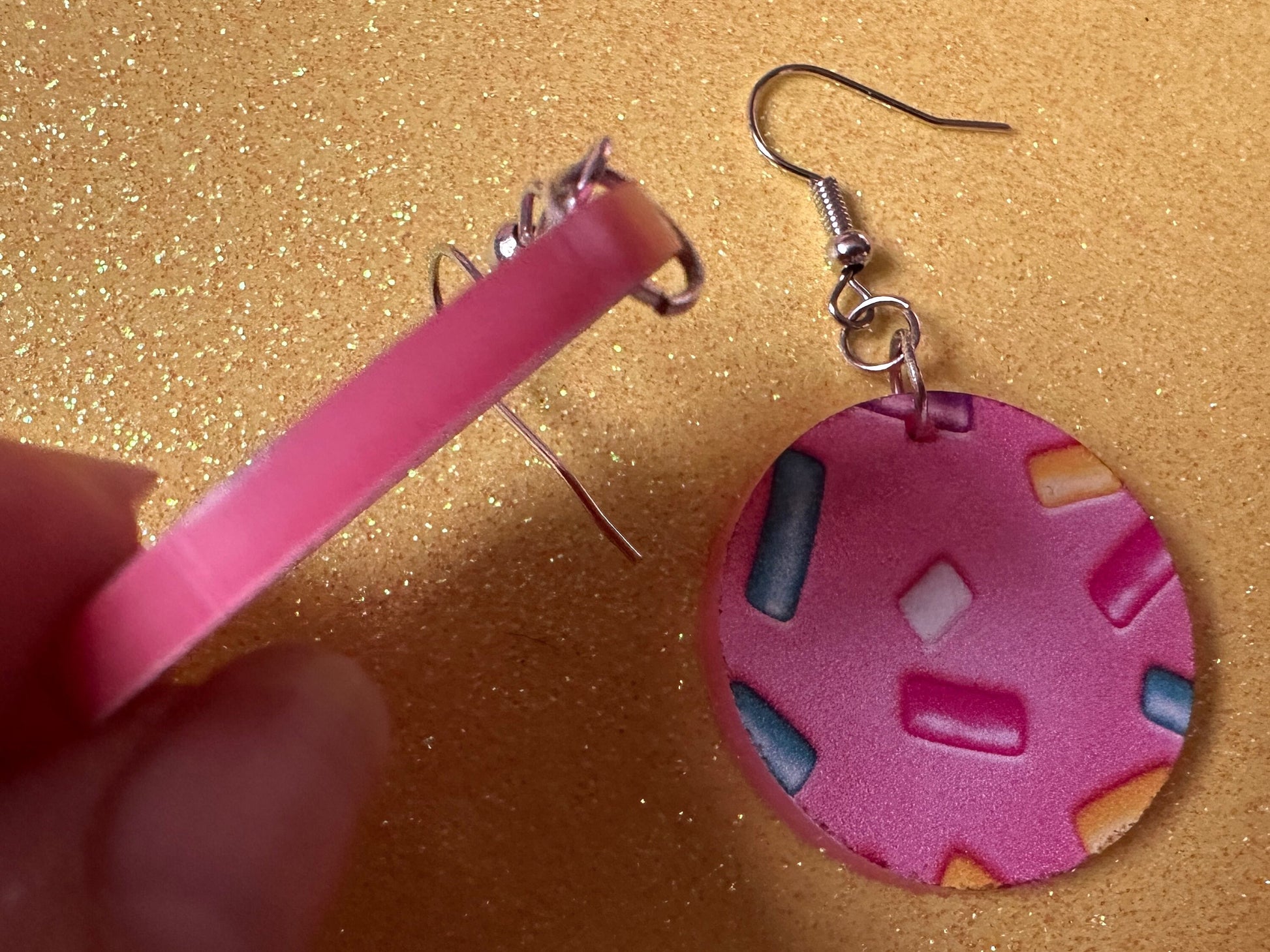 Sprinkles Earrings: Laser Cut Acrylic Sprinkles, Donut Donuts, Dessert, Cake, Ice Cream, Bakery, Food, Pink, Best Gifts for Her/Him/Them