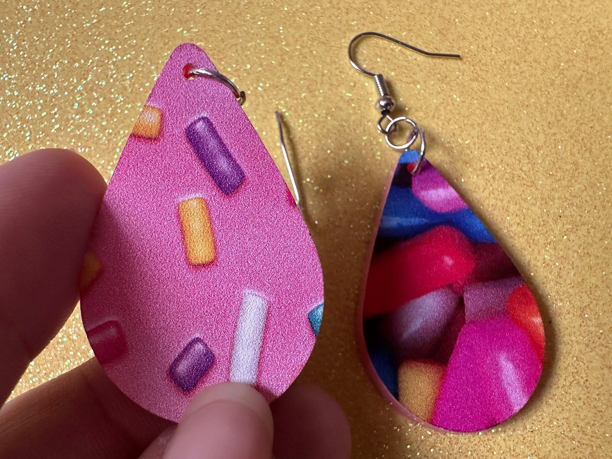 Sprinkles Earrings: Laser Cut Acrylic Sprinkles, Donut Donuts, Dessert, Cake, Ice Cream, Bakery, Food, Pink, Best Gifts for Her/Him/Them