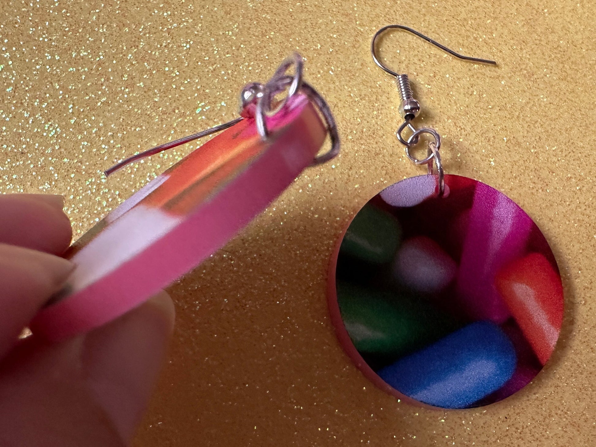 Sprinkles Earrings: Laser Cut Acrylic Sprinkles, Donut Donuts, Dessert, Cake, Ice Cream, Bakery, Food, Pink, Best Gifts for Her/Him/Them