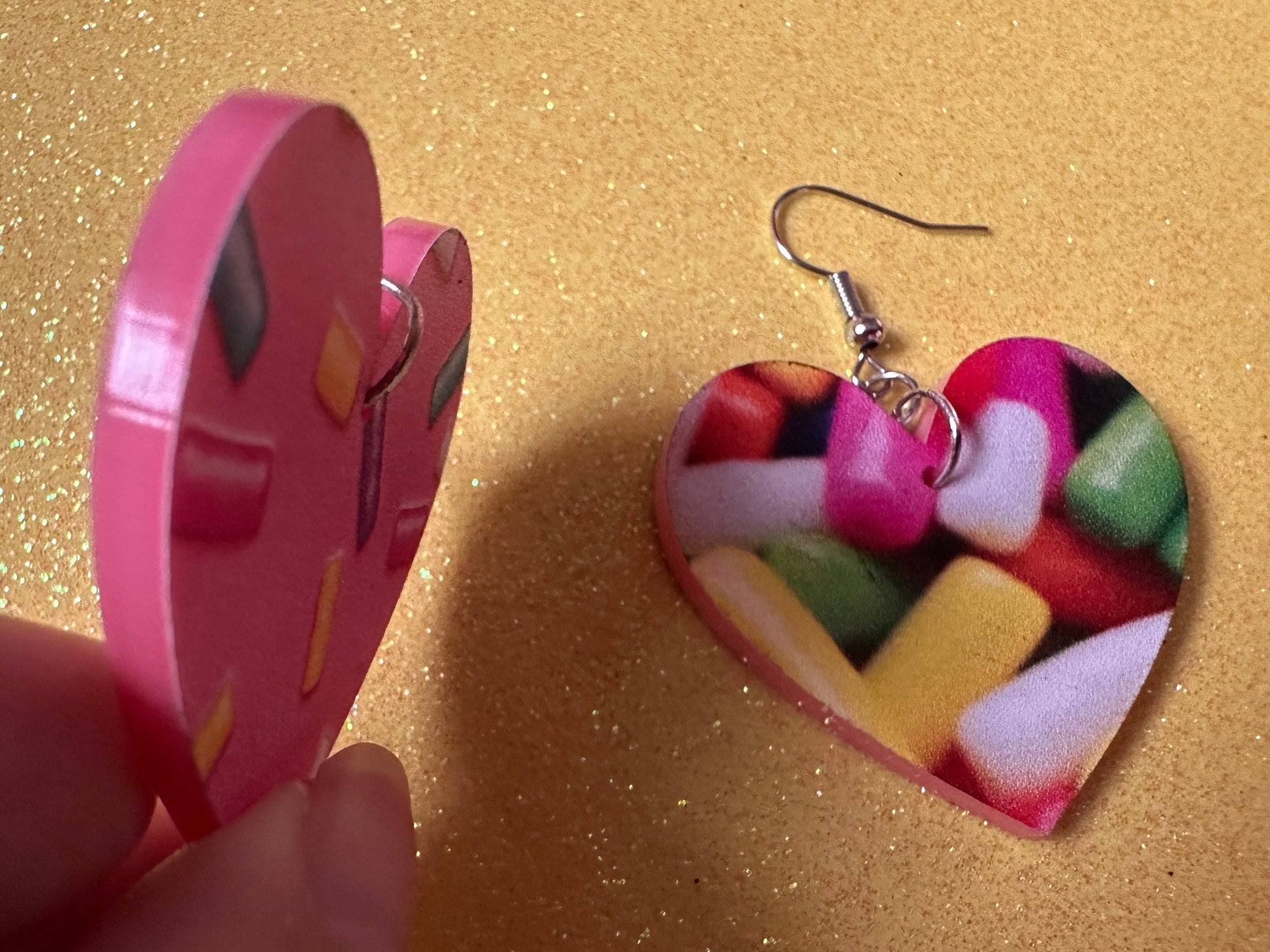 Sprinkles Earrings: Laser Cut Acrylic Sprinkles, Donut Donuts, Dessert, Cake, Ice Cream, Bakery, Food, Pink, Best Gifts for Her/Him/Them