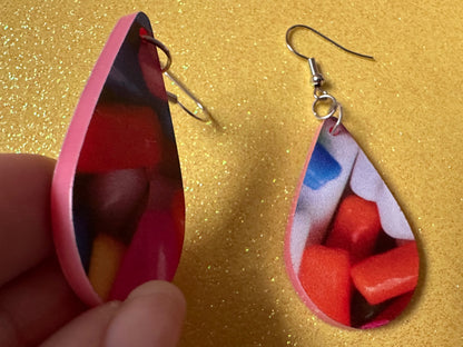 Sprinkles Earrings: Laser Cut Acrylic Sprinkles, Donut Donuts, Dessert, Cake, Ice Cream, Bakery, Food, Pink, Best Gifts for Her/Him/Them