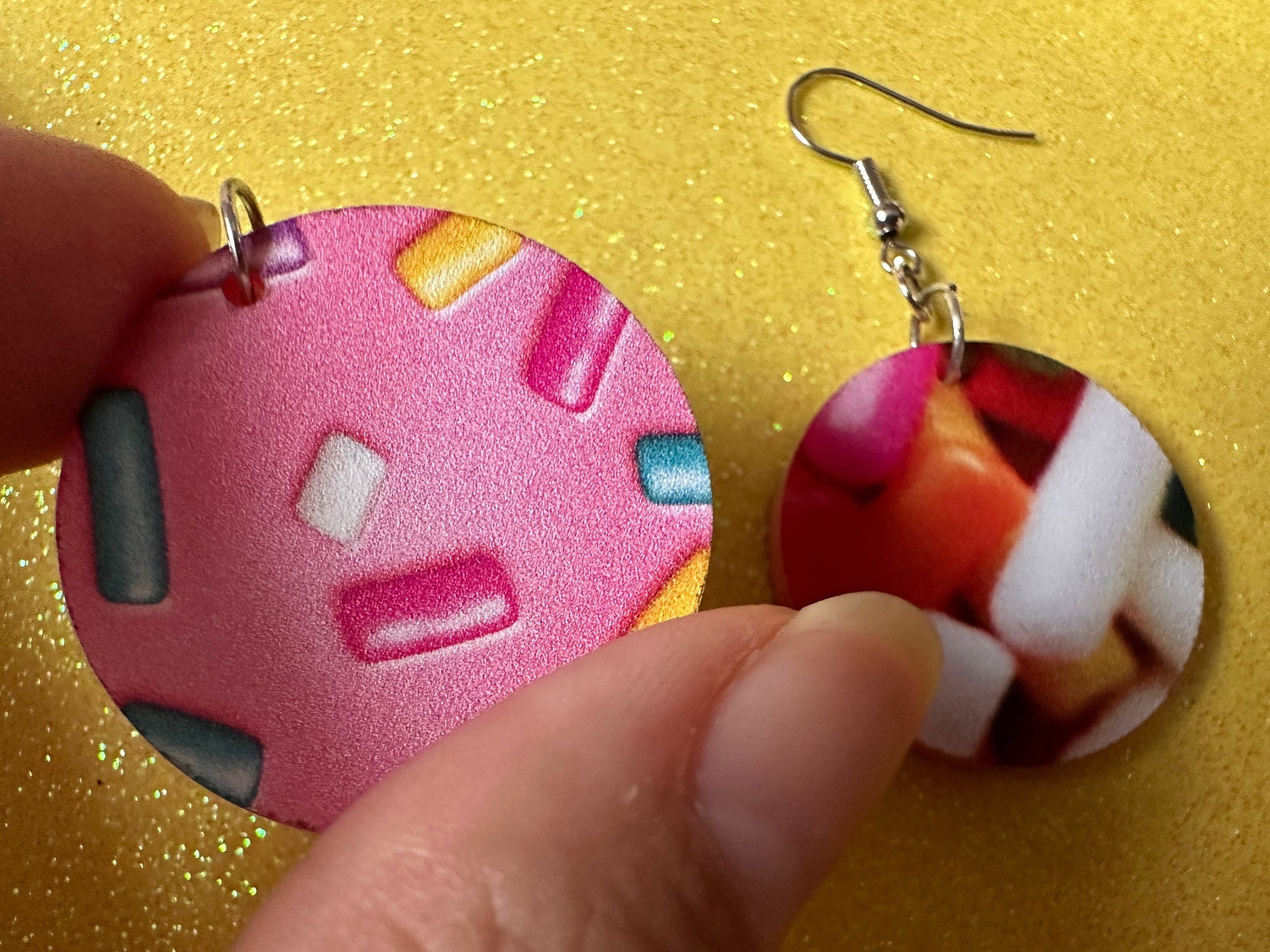 Sprinkles Earrings: Laser Cut Acrylic Sprinkles, Donut Donuts, Dessert, Cake, Ice Cream, Bakery, Food, Pink, Best Gifts for Her/Him/Them