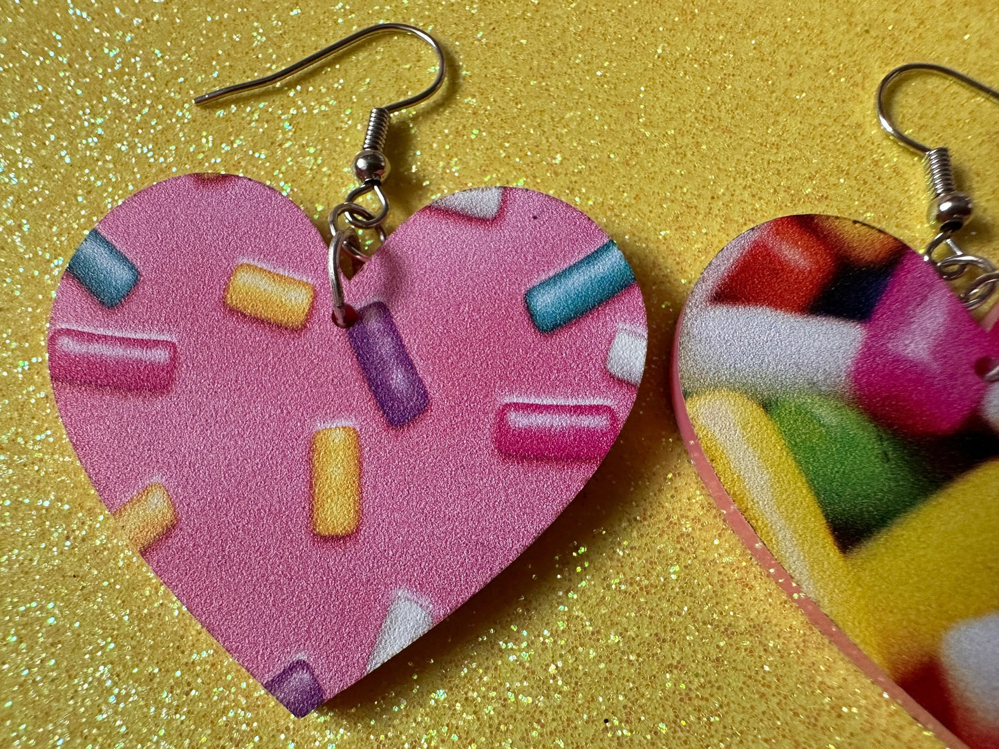 Sprinkles Earrings: Laser Cut Acrylic Sprinkles, Donut Donuts, Dessert, Cake, Ice Cream, Bakery, Food, Pink, Best Gifts for Her/Him/Them