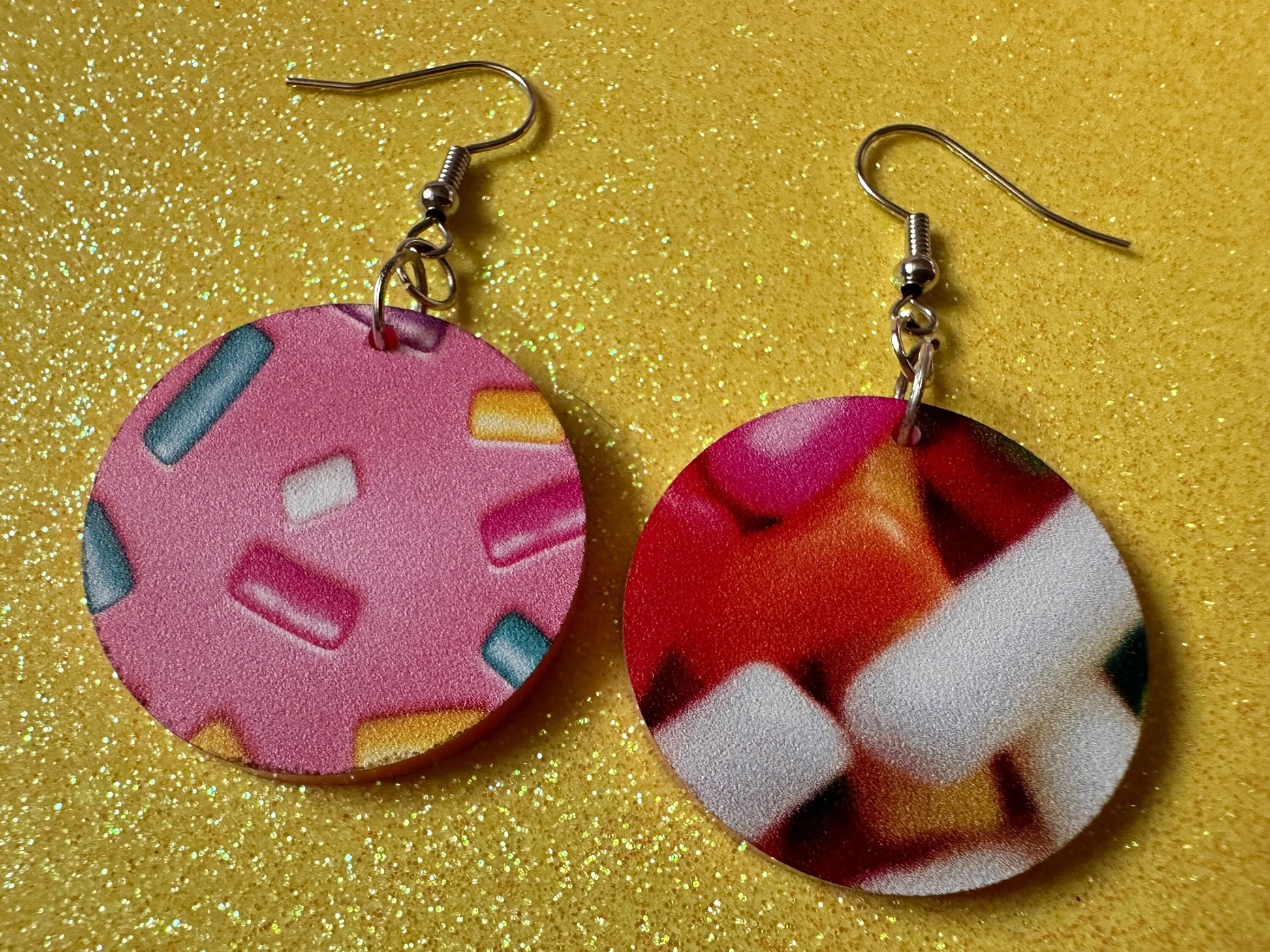Sprinkles Earrings: Laser Cut Acrylic Sprinkles, Donut Donuts, Dessert, Cake, Ice Cream, Bakery, Food, Pink, Best Gifts for Her/Him/Them