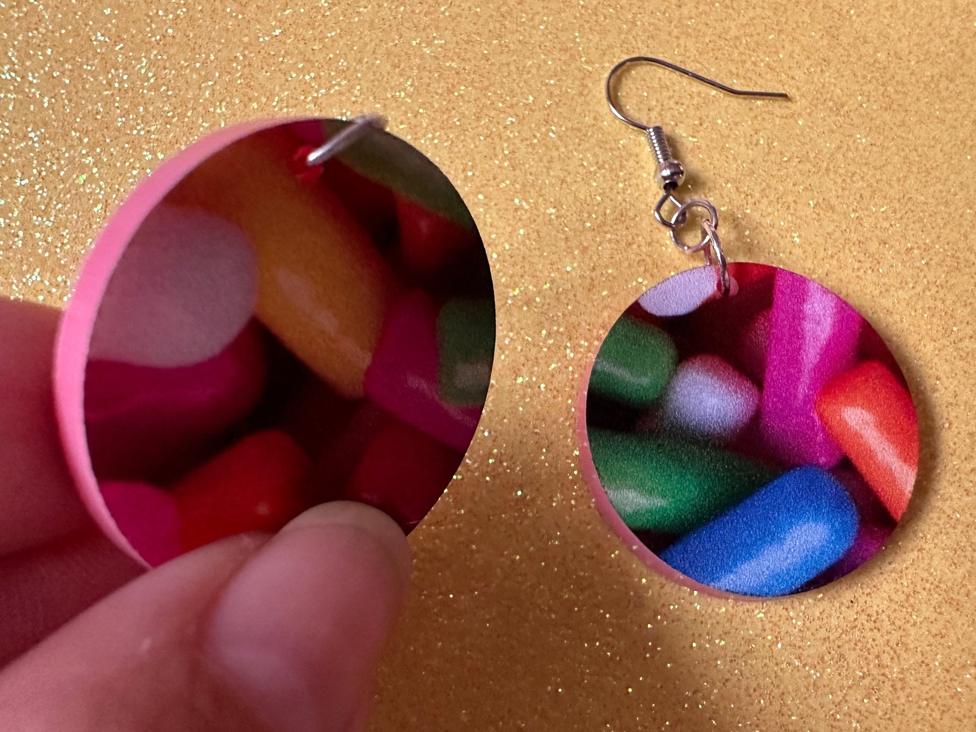 Sprinkles Earrings: Laser Cut Acrylic Sprinkles, Donut Donuts, Dessert, Cake, Ice Cream, Bakery, Food, Pink, Best Gifts for Her/Him/Them