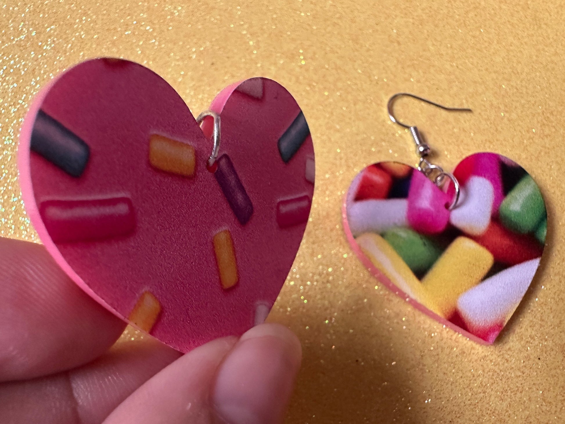 Sprinkles Earrings: Laser Cut Acrylic Sprinkles, Donut Donuts, Dessert, Cake, Ice Cream, Bakery, Food, Pink, Best Gifts for Her/Him/Them