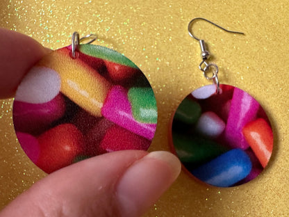 Sprinkles Earrings: Laser Cut Acrylic Sprinkles, Donut Donuts, Dessert, Cake, Ice Cream, Bakery, Food, Pink, Best Gifts for Her/Him/Them