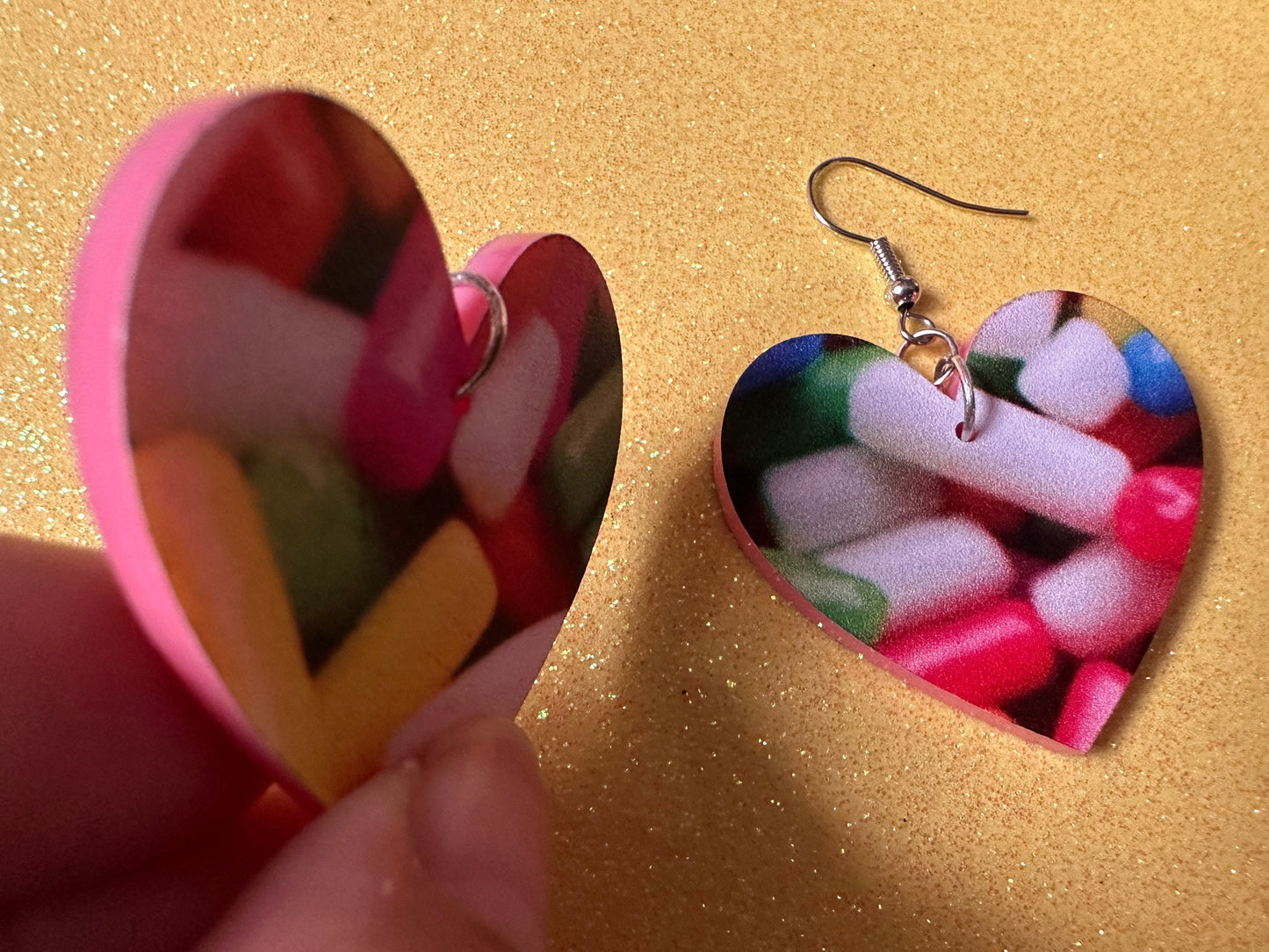 Sprinkles Earrings: Laser Cut Acrylic Sprinkles, Donut Donuts, Dessert, Cake, Ice Cream, Bakery, Food, Pink, Best Gifts for Her/Him/Them