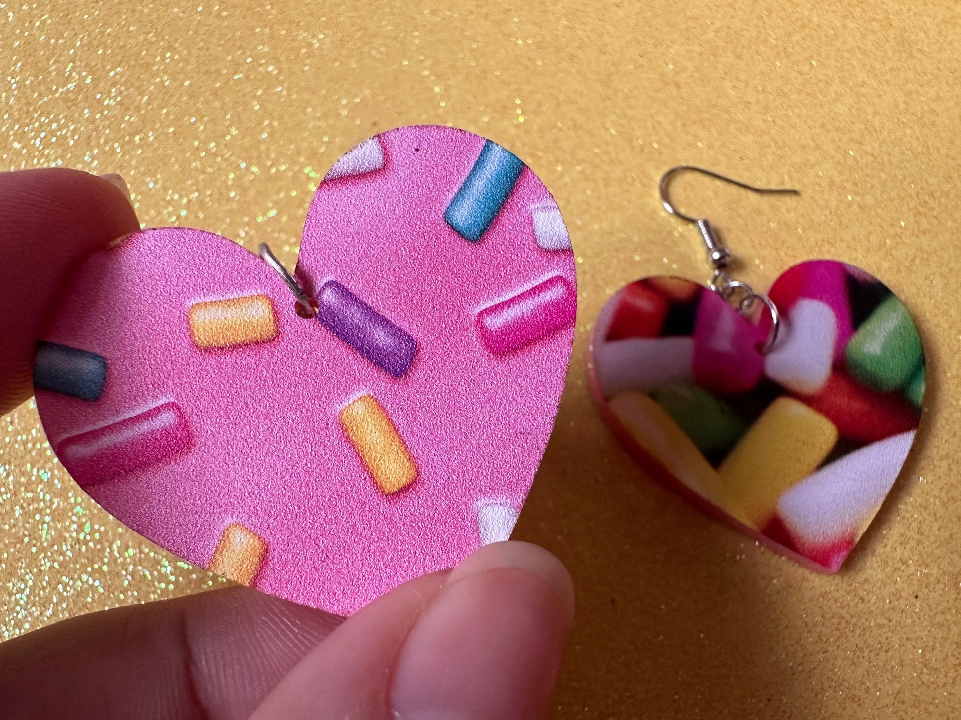 Sprinkles Earrings: Laser Cut Acrylic Sprinkles, Donut Donuts, Dessert, Cake, Ice Cream, Bakery, Food, Pink, Best Gifts for Her/Him/Them
