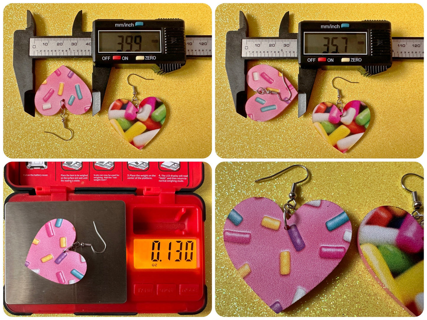 Sprinkles Earrings: Laser Cut Acrylic Sprinkles, Donut Donuts, Dessert, Cake, Ice Cream, Bakery, Food, Pink, Best Gifts for Her/Him/Them