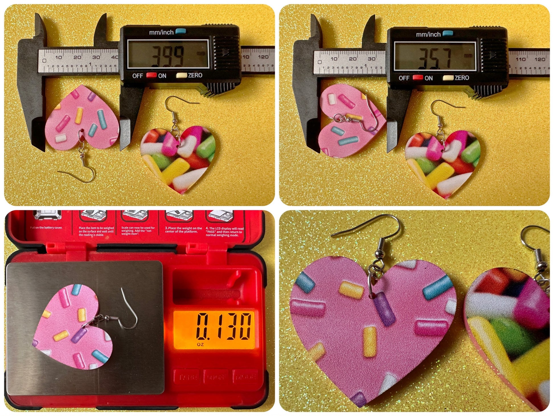 Sprinkles Earrings: Laser Cut Acrylic Sprinkles, Donut Donuts, Dessert, Cake, Ice Cream, Bakery, Food, Pink, Best Gifts for Her/Him/Them