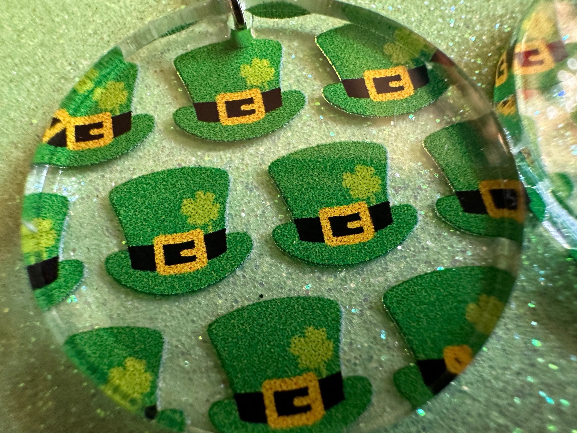 St. Patrick's Day Earrings: Laser Cut Acrylic Green Hat Earrings, Four Leaf Clover, Lucky, Leprechaun, Irish, Best Gifts for Her/Him/Them