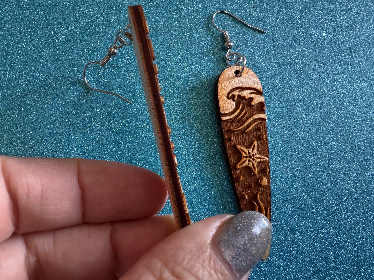 Starfish Earrings: Laser Cut Wood Sea Creature, Waves, Ocean, Seaweed, Diving, Tropical Dive, Hawaii, Aquatic, Best Gifts for Her/Him/Them