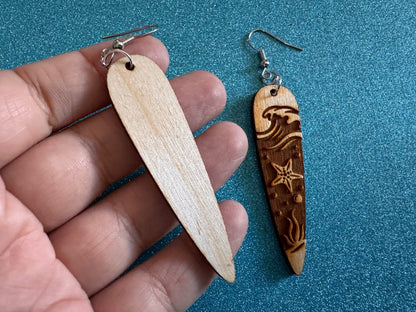 Starfish Earrings: Laser Cut Wood Sea Creature, Waves, Ocean, Seaweed, Diving, Tropical Dive, Hawaii, Aquatic, Best Gifts for Her/Him/Them