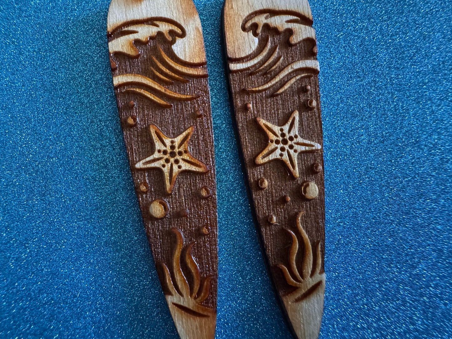 Starfish Earrings: Laser Cut Wood Sea Creature, Waves, Ocean, Seaweed, Diving, Tropical Dive, Hawaii, Aquatic, Best Gifts for Her/Him/Them