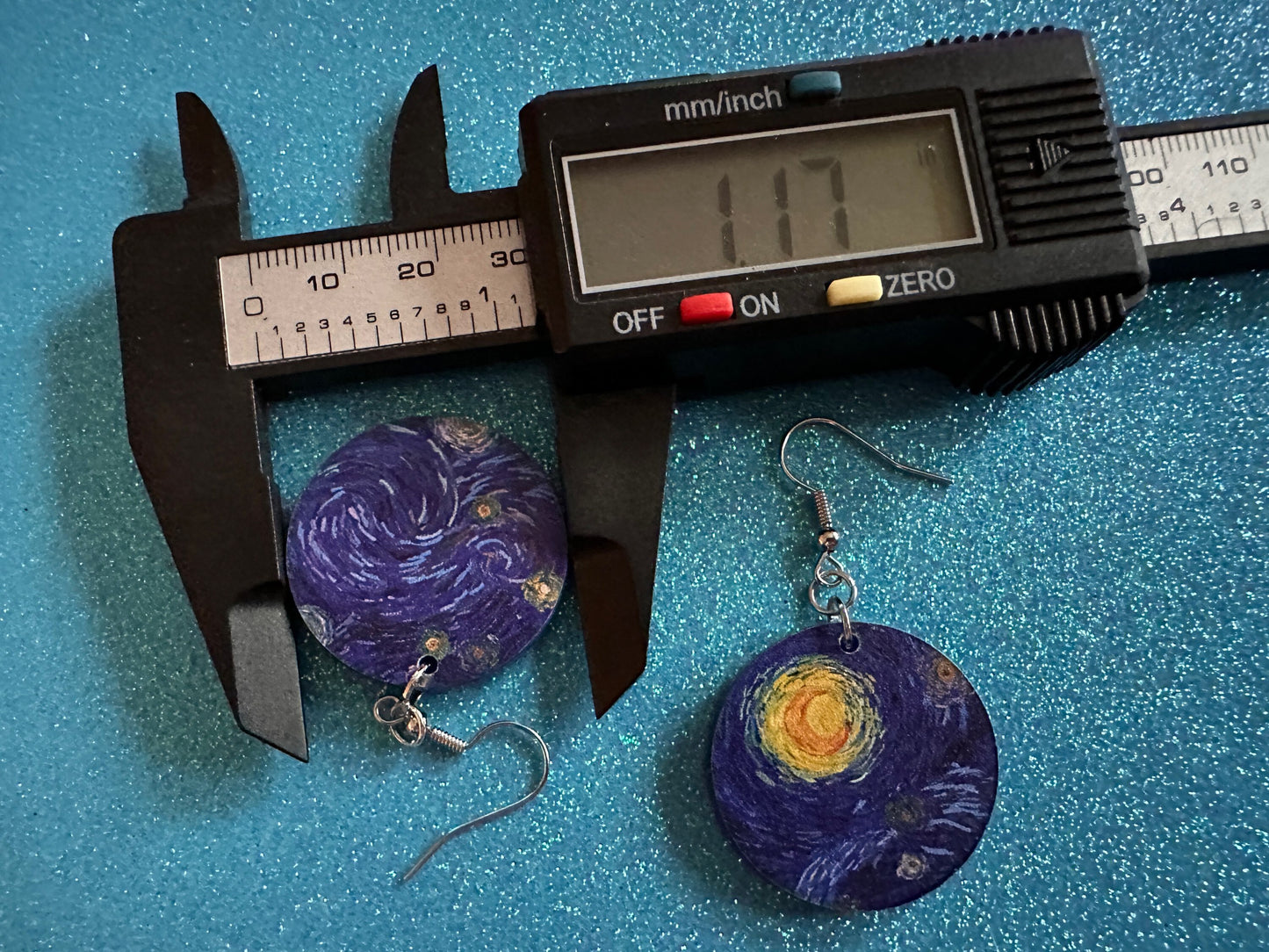 Starry Night Earrings: Laser Cut Acrylic Paintings, Van Gogh Immersive Experience, Famous Painting, Moon, Stars, Best Gifts for Her/Him/Them