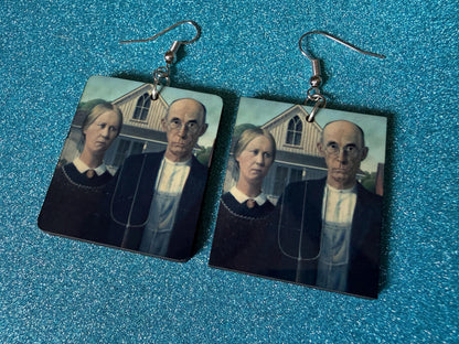 Starry Night Earrings: Laser Cut Acrylic Paintings, Van Gogh Immersive Experience, Famous Painting, Moon, Stars, Best Gifts for Her/Him/Them