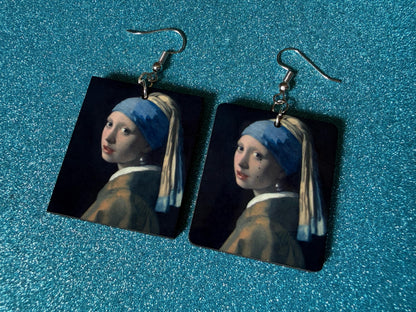 Starry Night Earrings: Laser Cut Acrylic Paintings, Van Gogh Immersive Experience, Famous Painting, Moon, Stars, Best Gifts for Her/Him/Them