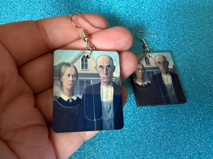 Starry Night Earrings: Laser Cut Acrylic Paintings, Van Gogh Immersive Experience, Famous Painting, Moon, Stars, Best Gifts for Her/Him/Them