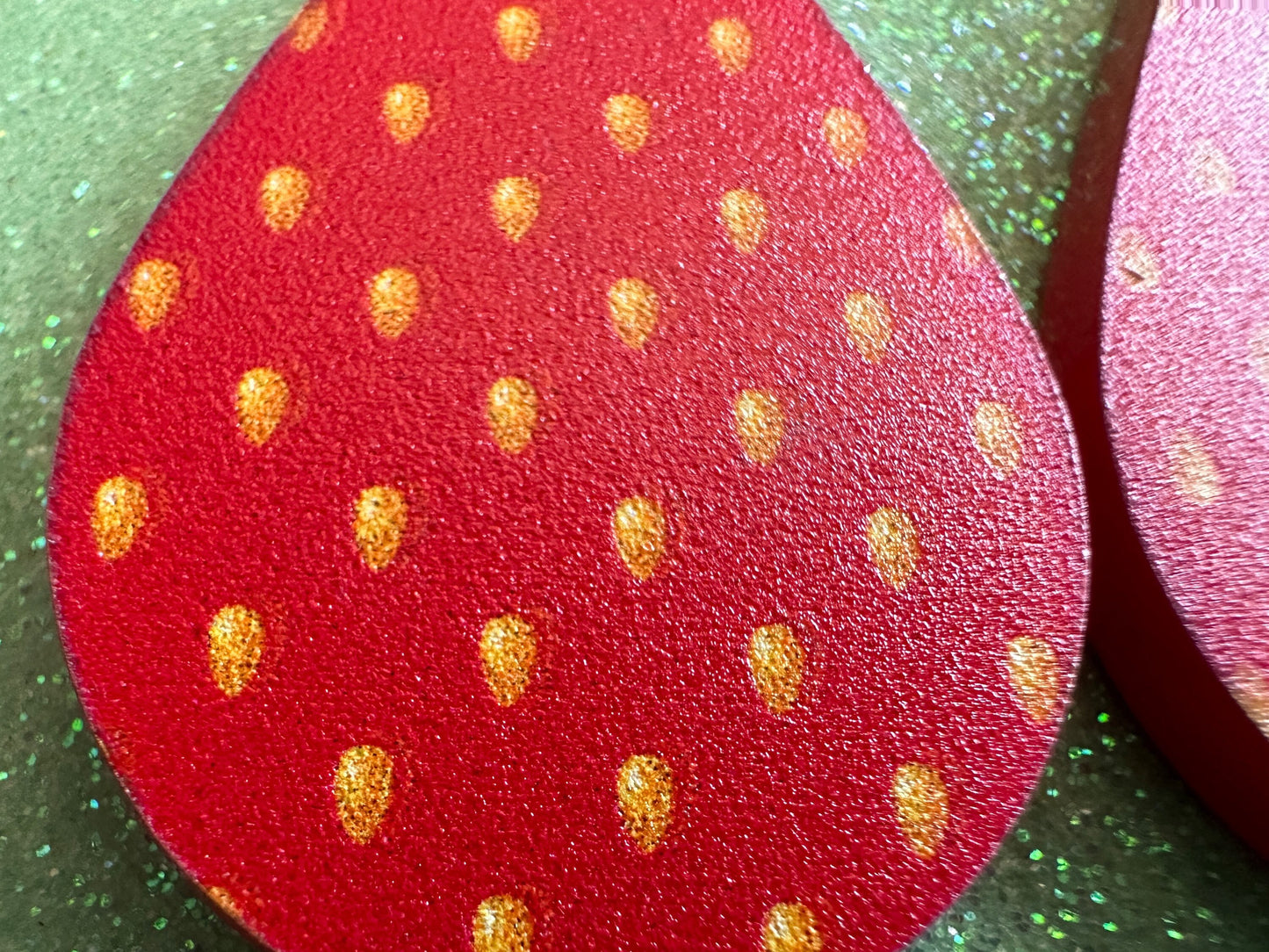 Strawberry Earrings: Laser Cut Acrylic Strawberries, Fruit, Heart, Fruits, Red Earrings, Summer Vibes, Food Earrings, Gifts for Her/Him/Them