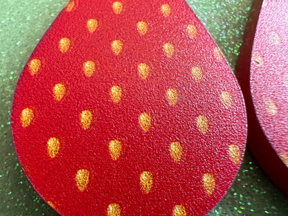 Strawberry Earrings: Laser Cut Acrylic Strawberries, Fruit, Heart, Fruits, Red Earrings, Summer Vibes, Food Earrings, Gifts for Her/Him/Them
