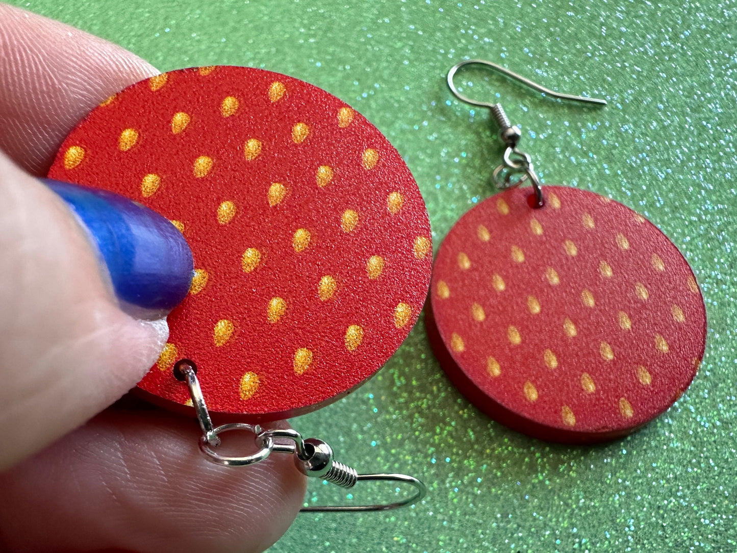 Strawberry Earrings: Laser Cut Acrylic Strawberries, Fruit, Heart, Fruits, Red Earrings, Summer Vibes, Food Earrings, Gifts for Her/Him/Them