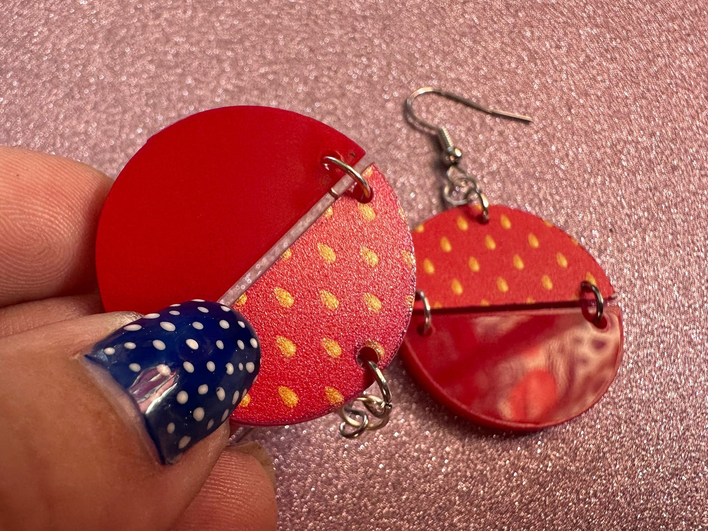 Strawberry Earrings: Laser Cut Acrylic Strawberries, Fruit, Heart, Fruits, Red Earrings, Summer Vibes, Food Earrings, Gifts for Her/Him/Them