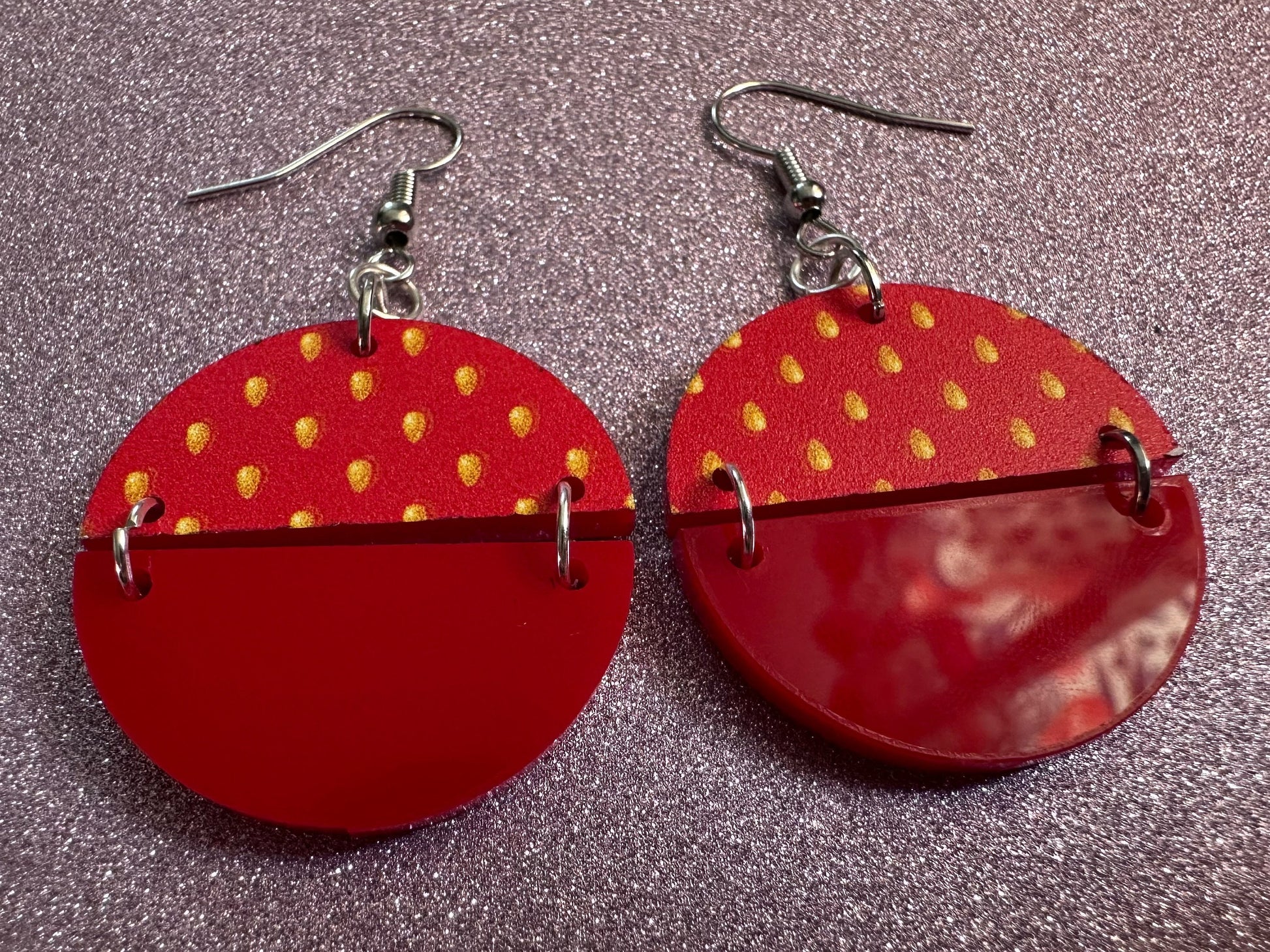 Strawberry Earrings: Laser Cut Acrylic Strawberries, Fruit, Heart, Fruits, Red Earrings, Summer Vibes, Food Earrings, Gifts for Her/Him/Them