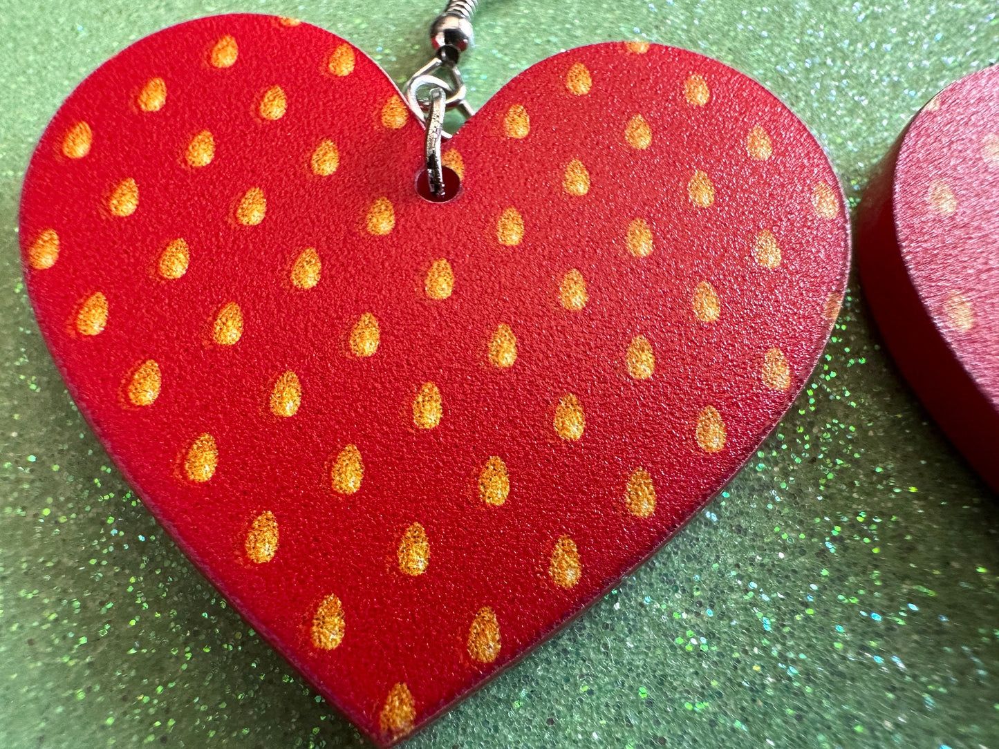Strawberry Earrings: Laser Cut Acrylic Strawberries, Fruit, Heart, Fruits, Red, Summer Vibes, Food Earrings, Best Gifts for Her/Him/Them