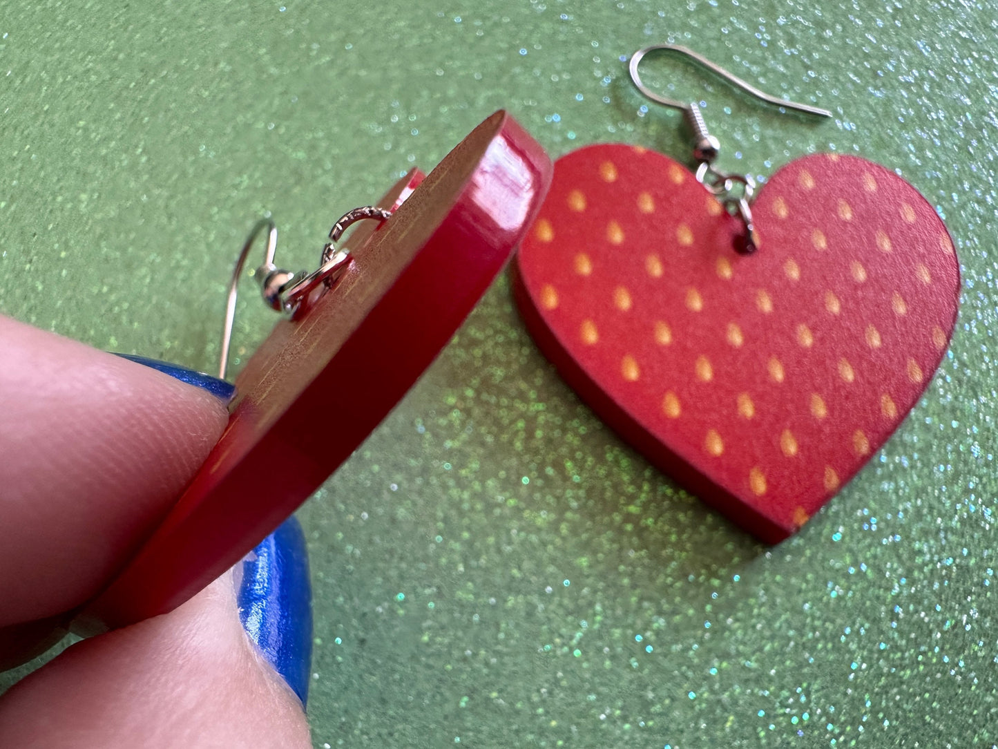 Strawberry Earrings: Laser Cut Acrylic Strawberries, Fruit, Heart, Fruits, Red, Summer Vibes, Food Earrings, Best Gifts for Her/Him/Them