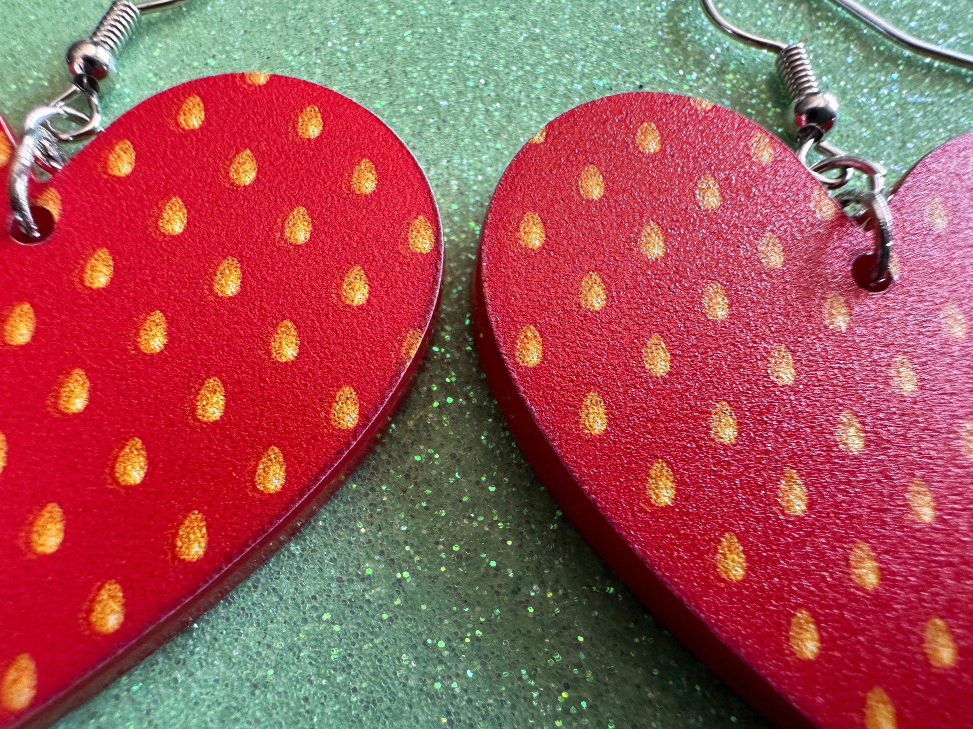 Strawberry Earrings: Laser Cut Acrylic Strawberries, Fruit, Heart, Fruits, Red, Summer Vibes, Food Earrings, Best Gifts for Her/Him/Them