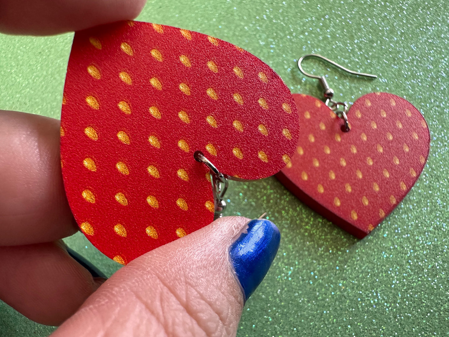 Strawberry Earrings: Laser Cut Acrylic Strawberries, Fruit, Heart, Fruits, Red, Summer Vibes, Food Earrings, Best Gifts for Her/Him/Them