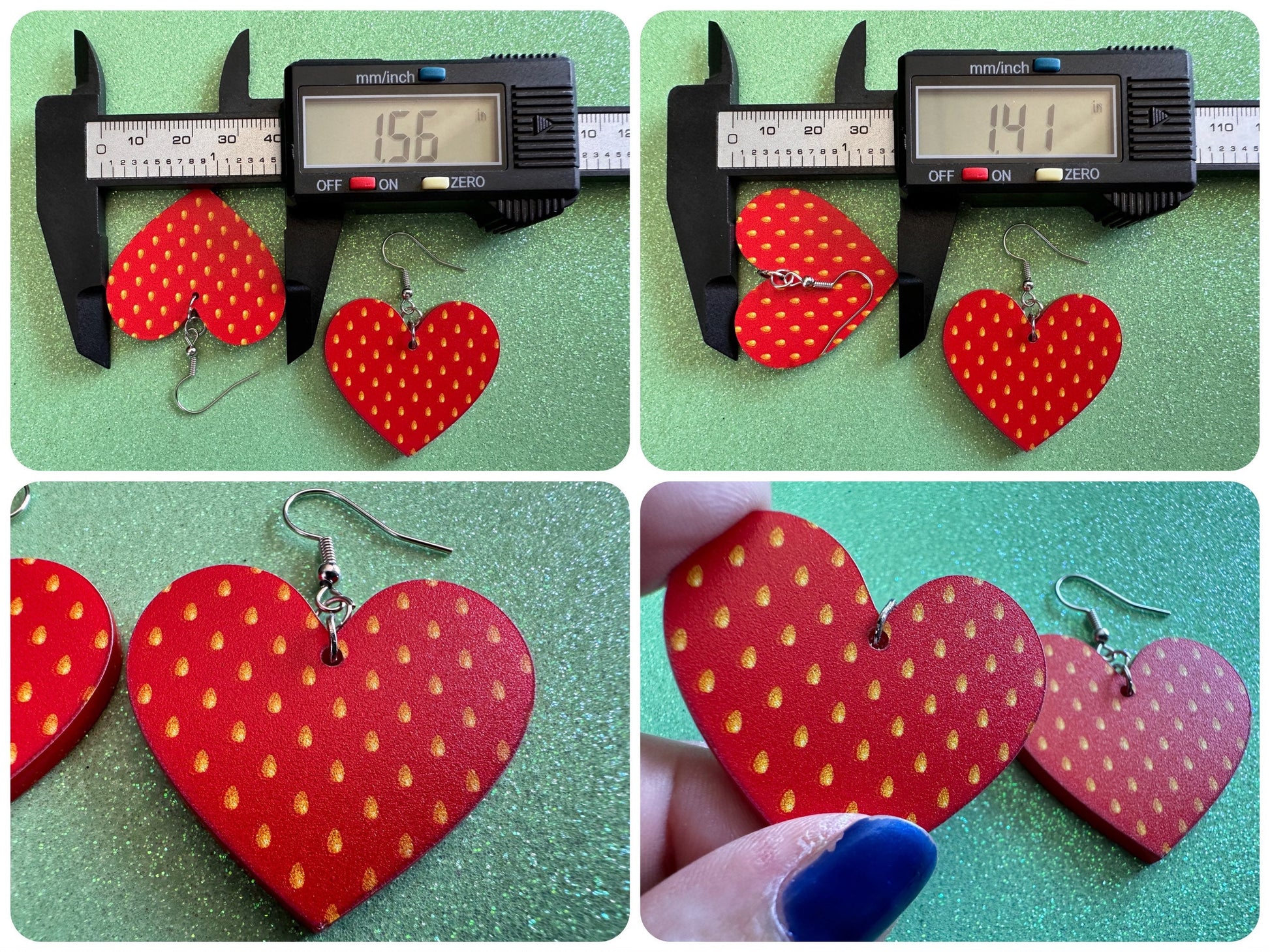 Strawberry Earrings: Laser Cut Acrylic Strawberries, Fruit, Heart, Fruits, Red, Summer Vibes, Food Earrings, Best Gifts for Her/Him/Them