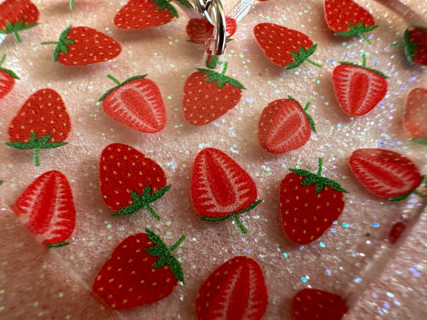 Strawberry Earrings: Laser Cut Acrylic Strawberries, Fruit, Juicy, Summer Vibes, Food Earrings, Green Earrings, Best Gifts for Her/Him/Them