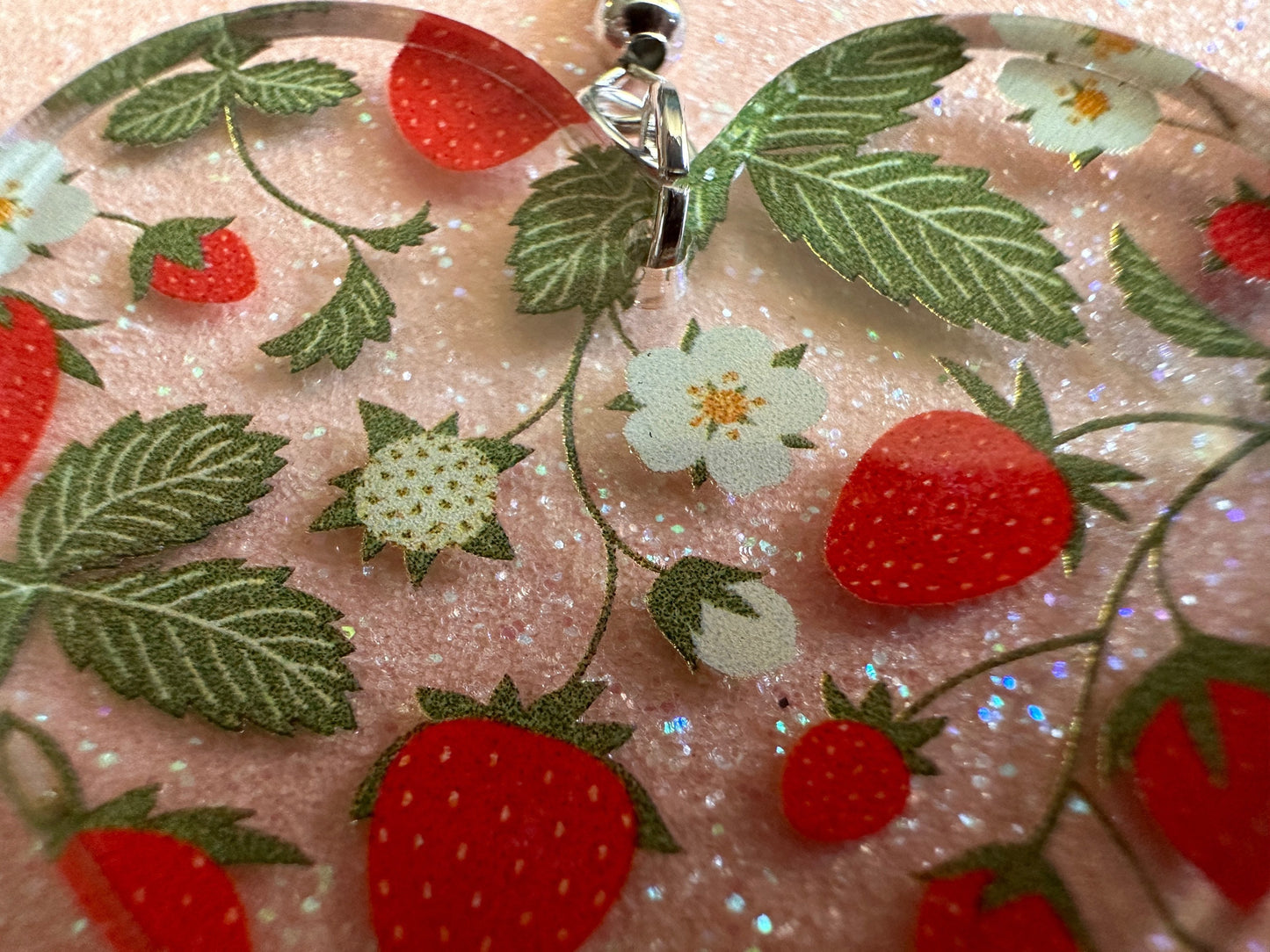 Strawberry Earrings: Laser Cut Acrylic Strawberries, Fruit, Juicy, Summer Vibes, Food Earrings, Green Earrings, Best Gifts for Her/Him/Them
