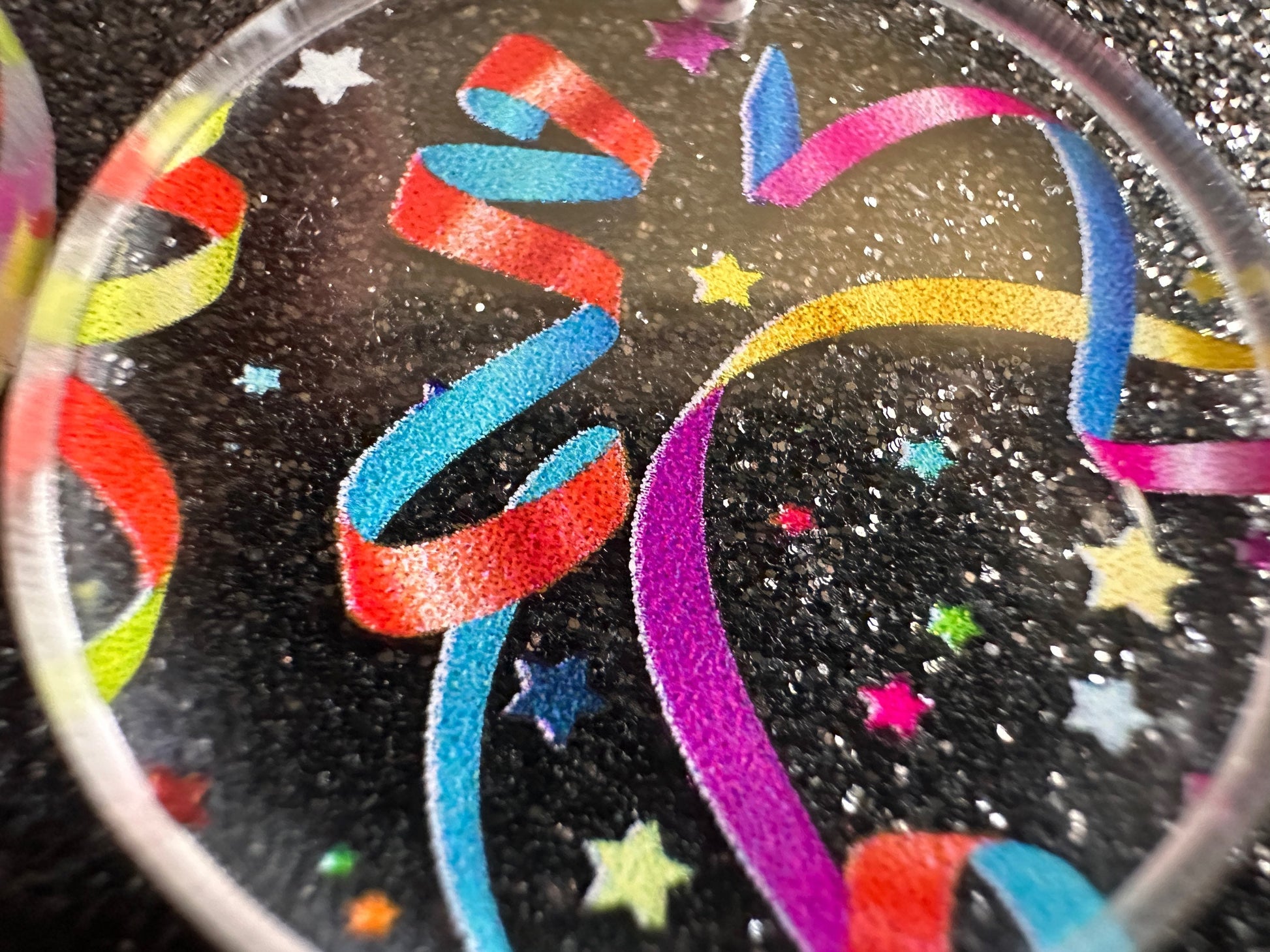 Streamer Earrings: Laser Cut Acrylic Steamers, Celebrate, Party, Festive, Colorful, Stars, Birthday, Happy, Best Gifts for Her/Him/Them