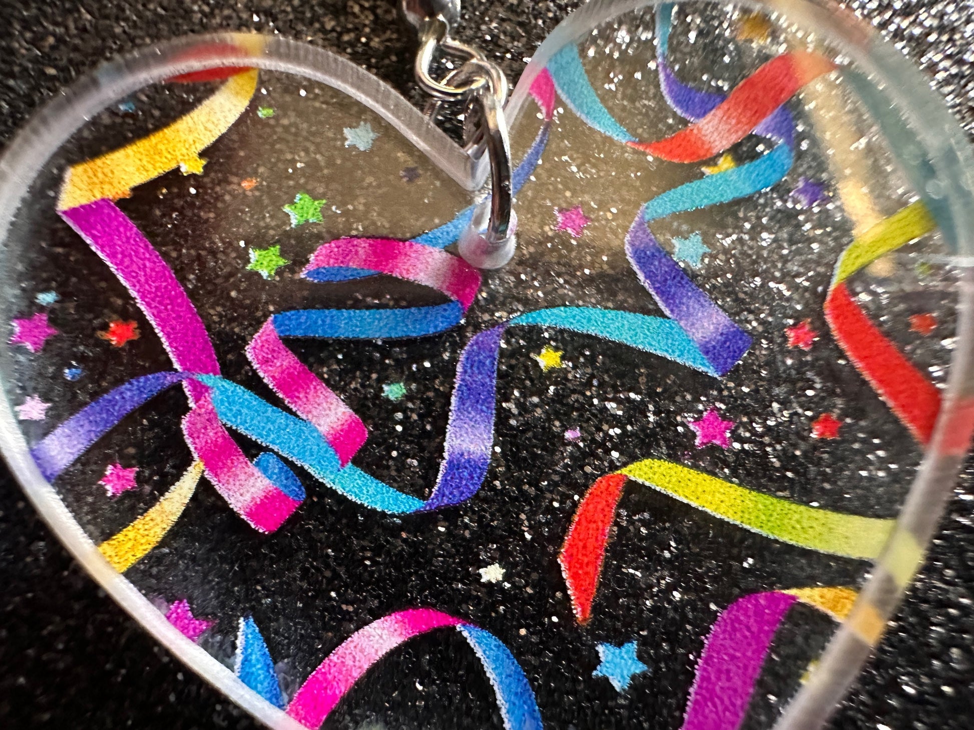 Streamer Earrings: Laser Cut Acrylic Steamers, Celebrate, Party, Festive, Colorful, Stars, Birthday, Happy, Best Gifts for Her/Him/Them