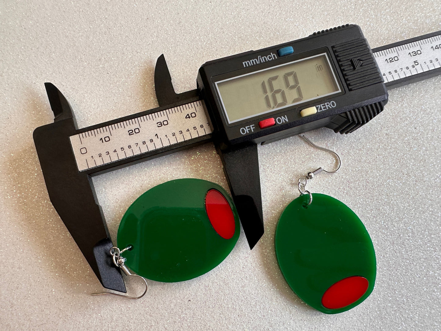 Stuffed Olive Earrings: Laser Cut Acrylic Olives, Charcuterie, Gourmet, Snack, Green Earrings, Cooking, Chef, Gifts for Her/Him/Them