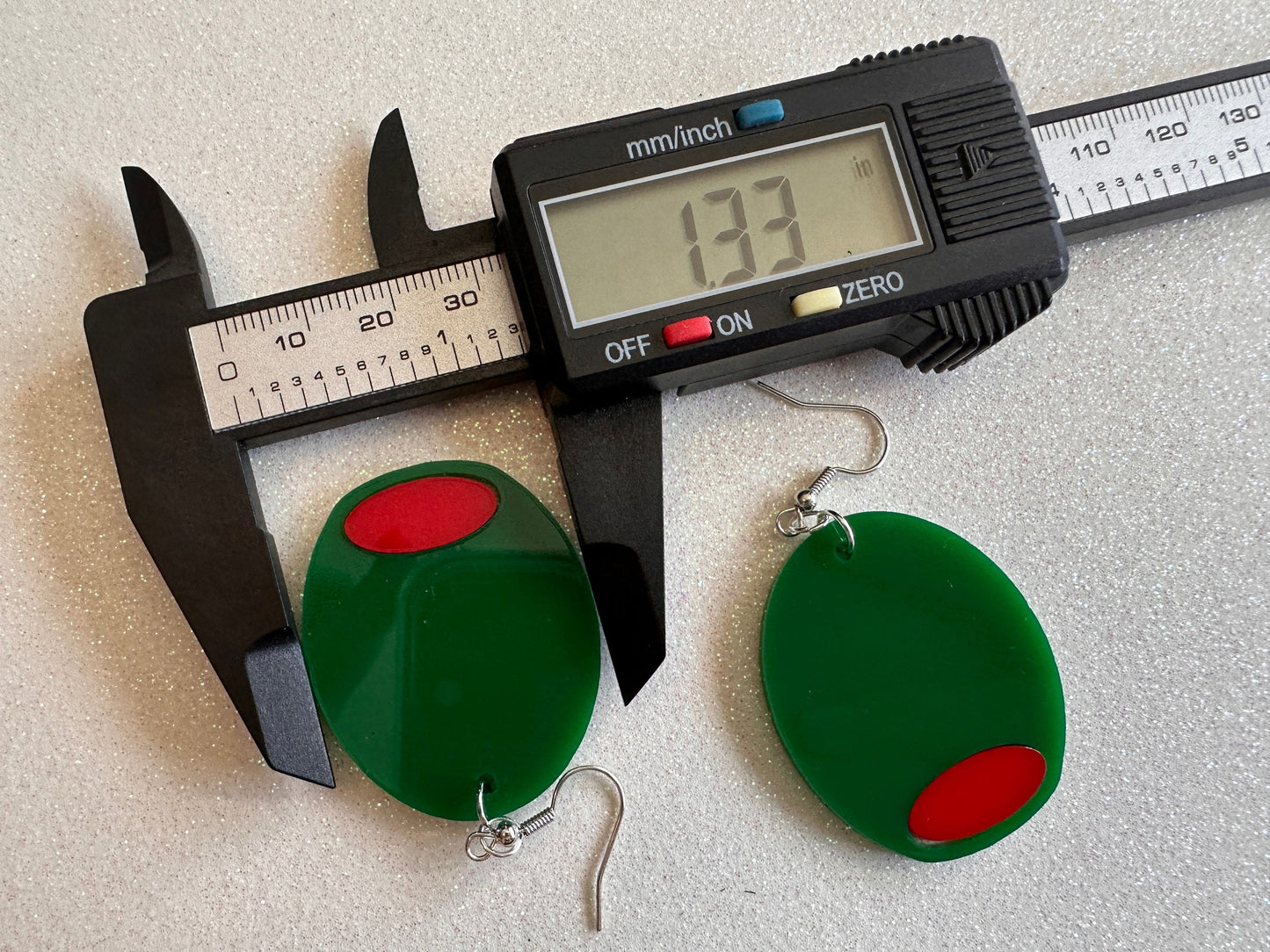 Stuffed Olive Earrings: Laser Cut Acrylic Olives, Charcuterie, Gourmet, Snack, Green Earrings, Cooking, Chef, Gifts for Her/Him/Them