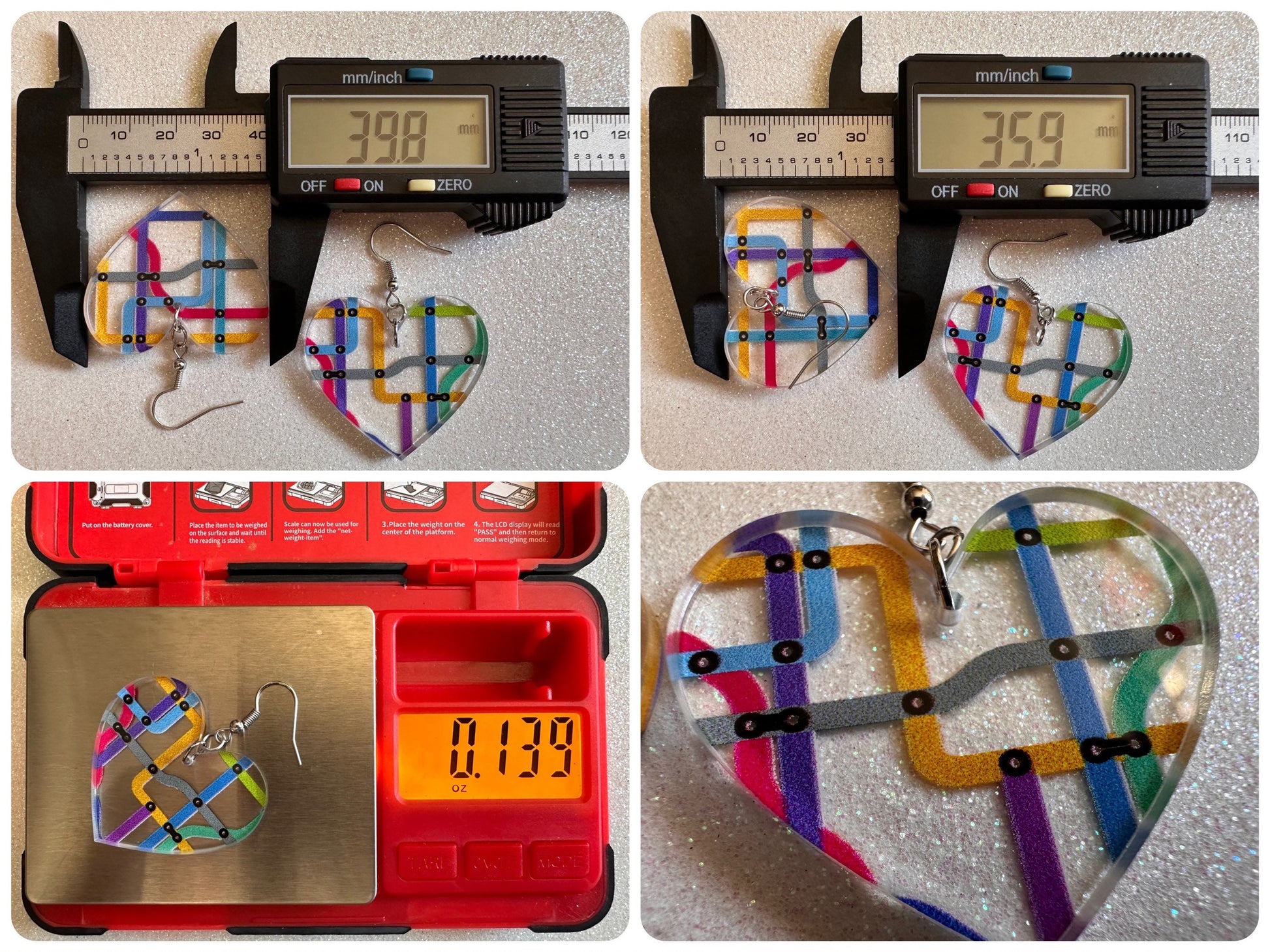 Subway Earrings: Laser Cut Acrylic Subway Map, NYC Subway, Metro, Underground, Travel, Train, U-Bahn, Colorful, Best Gifts for Her/Him/Them