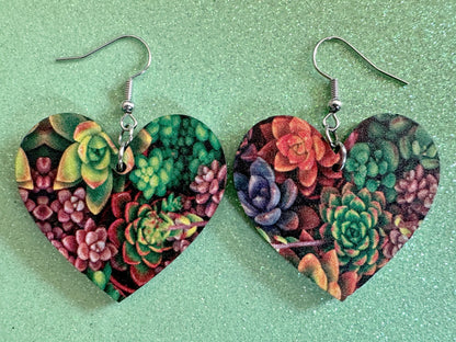 Succulent Earrings: Laser Cut Acrylic Succulents, Cacti, House Plants, Greenhouse, Botany, Green Earrings, Best Gifts for Her/Him/Them