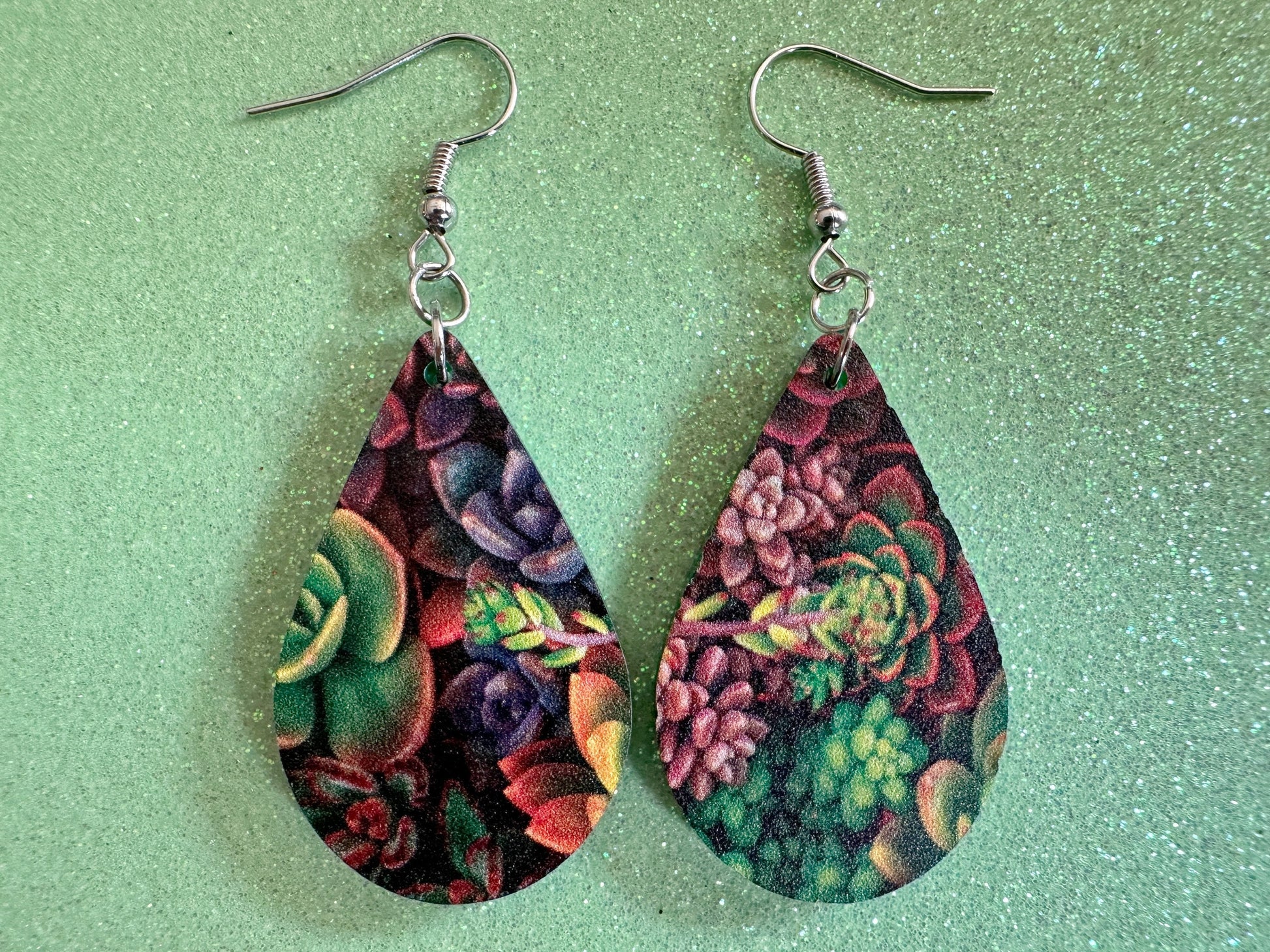 Succulent Earrings: Laser Cut Acrylic Succulents, Cacti, House Plants, Greenhouse, Botany, Green Earrings, Best Gifts for Her/Him/Them