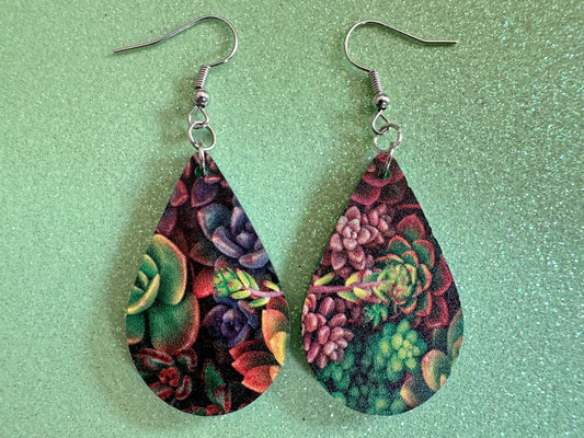 Succulent Earrings: Laser Cut Acrylic Succulents, Cacti, House Plants, Greenhouse, Botany, Green Earrings, Best Gifts for Her/Him/Them